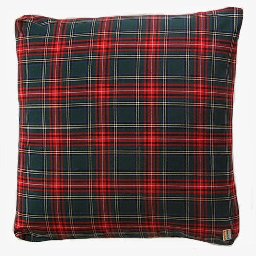 Yeşil-Kırmızı Ekoseli Kırlent Kılıfı