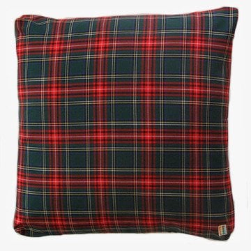 Yeşil-Kırmızı Ekoseli Kırlent Kılıfı