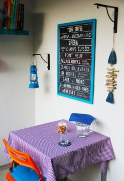 Mor Pötikareli Masa Örtüsü