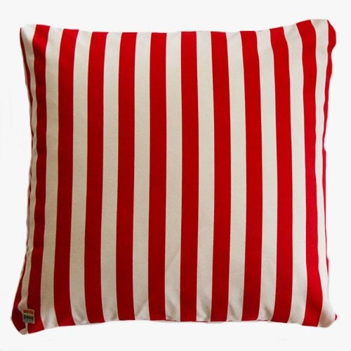 Kırmızı Çizgili Kırlent Kılıfı