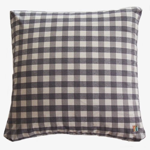 Gri Kareli Kırlent Kılıfı