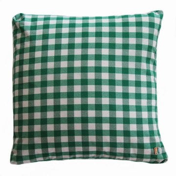 Yeşil Kareli Kırlent Kılıfı