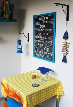 Sarı Kareli Masa Örtüsü