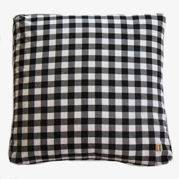 Siyah Kareli Kırlent Kılıfı