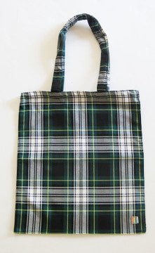 Yeşil Ekoseli Kumaş Çanta