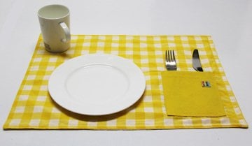 Sarı Kareli Cepli Amerikan Servis