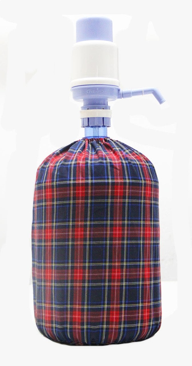 Kırmızı-Lacivert Ekoseli Damacana Kılıfı