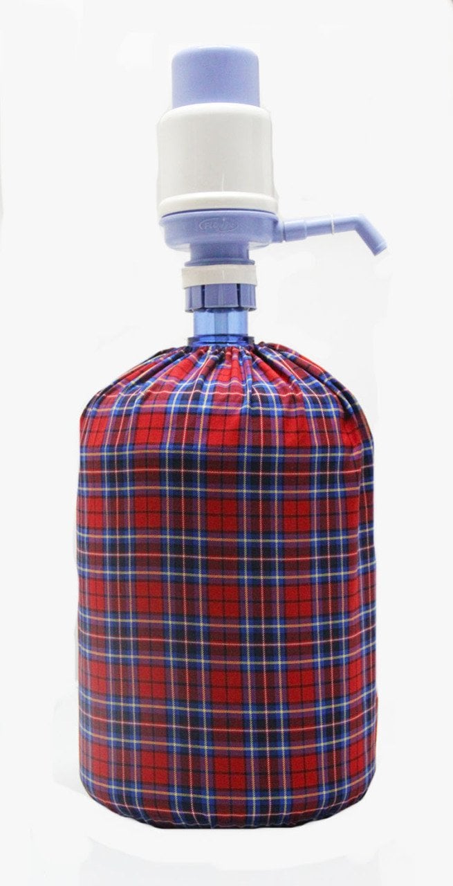 Kırmızı-Mavi Ekoseli Damacana Kılıfı