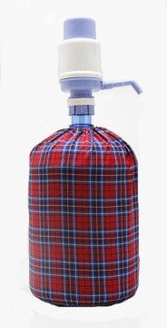 Kırmızı-Mavi Ekoseli Damacana Kılıfı