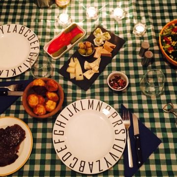 Yeşil Kareli Masa Örtüsü