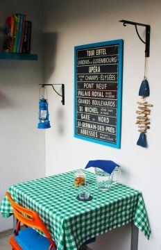 Yeşil Kareli Masa Örtüsü