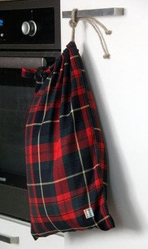 Kırmızı-Yeşil Ekoseli Ekmek Kesesi