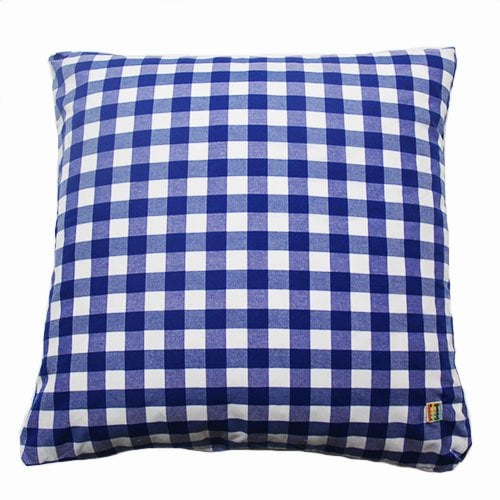 Mavi Kareli Kırlent Kılıfı