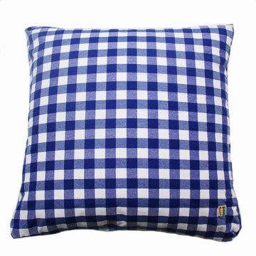 Mavi Kareli Kırlent Kılıfı