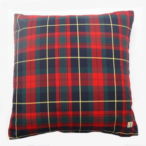 Kırmızı-Yeşil Ekoseli Kırlent Kılıfı