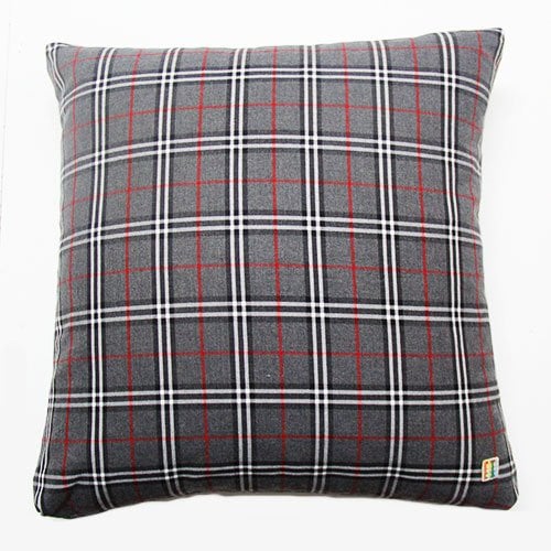 Gri Ekoseli Kırlent Kılıfı