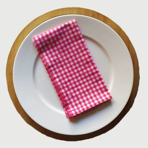 Pembe Pötikareli Kumaş Peçete