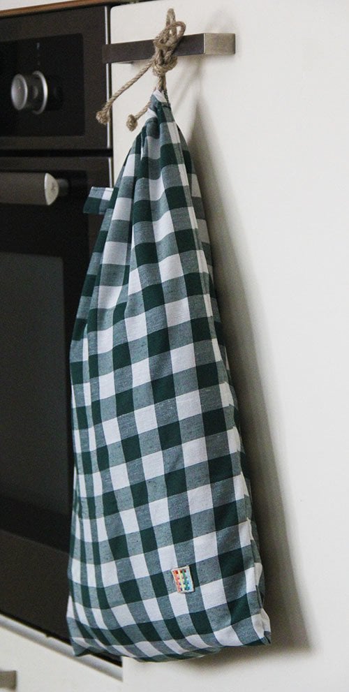 Nefti Yeşil Kareli Ekmek Kesesi