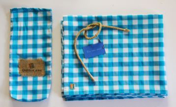 Turkuaz Kareli Masa Örtüsü