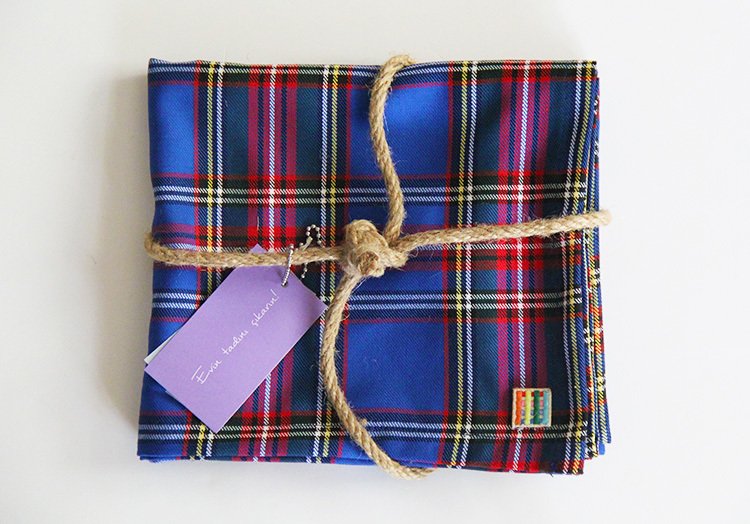 Mavi Ekoseli Runner (Servis Örtüsü)