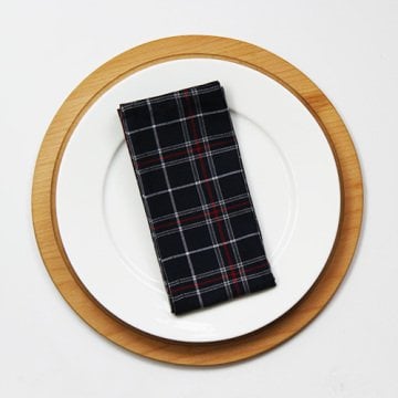 Lacivert Ekoseli Kumaş Peçete