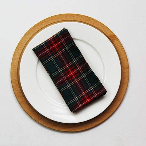 Yeşil-Kırmızı Ekoseli Kumaş Peçete