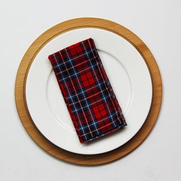 Kırmızı-Mavi Ekoseli Kumaş Peçete