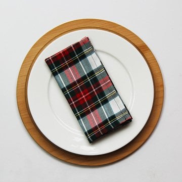 Beyaz-Yeşil Ekoseli Kumaş Peçete