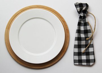 Siyah Kareli Çatal Bıçak Kesesi