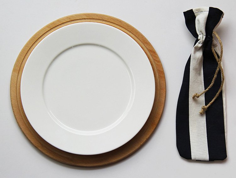 Siyah Çizgili Çatal Bıçak Kesesi