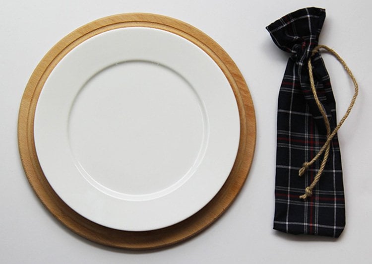 Lacivert Ekoseli Çatal Bıçak Kesesi