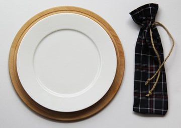 Lacivert Ekoseli Çatal Bıçak Kesesi