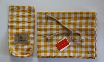 Hardal Sarısı Kareli Masa Örtüsü