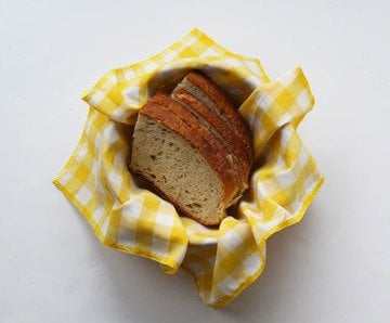 Sarı Kareli Ekmek Sepeti Peçetesi