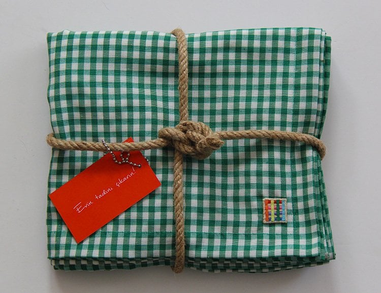 Yeşil Pötikareli Runner (Servis Örtüsü)