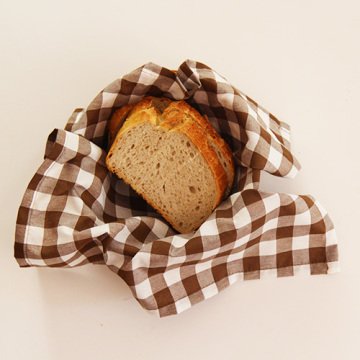 Kahve Kareli Ekmek Sepeti Peçetesi