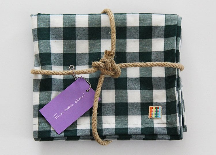 Nefti Yeşil Kareli Runner (Servis Örtüsü)