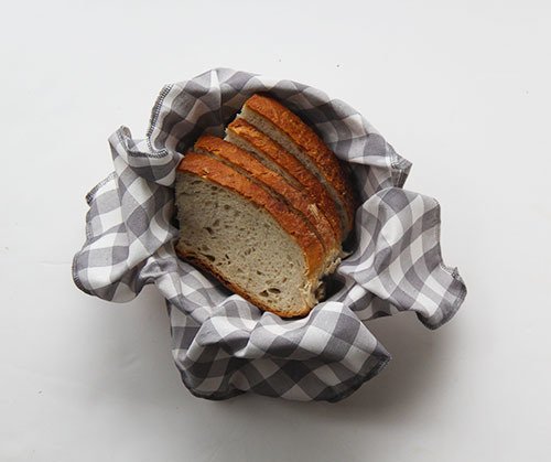 Gri Kareli Ekmek Sepeti Peçetesi