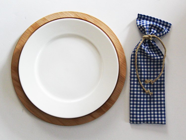 Mavi Pötikareli Çatal Bıçak Kesesi