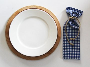 Mavi Pötikareli Çatal Bıçak Kesesi