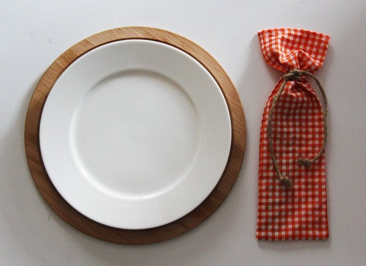 Turuncu Pötikareli Çatal Bıçak Kesesi