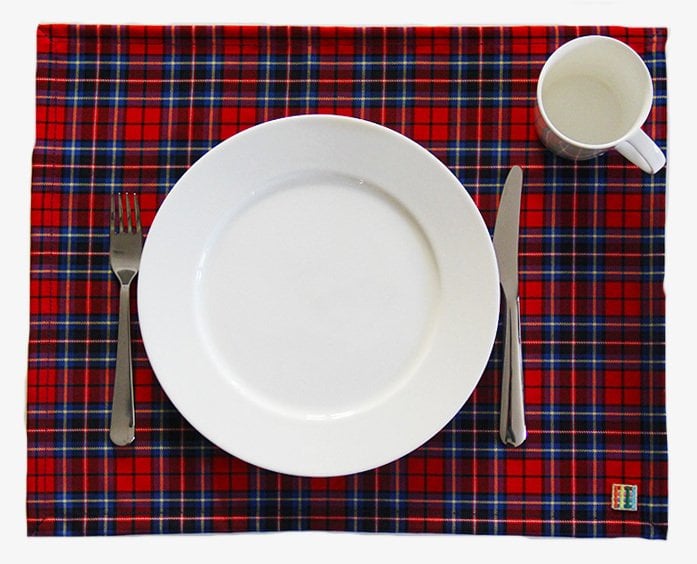 Kırmızı-Mavi Ekoseli Amerikan Servis