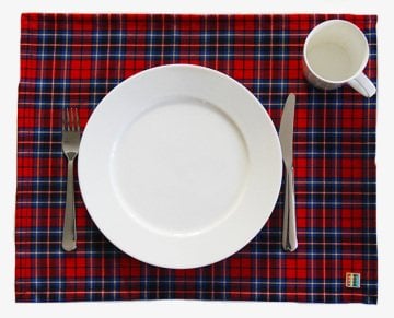 Kırmızı-Mavi Ekoseli Amerikan Servis