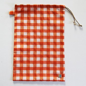 Turuncu Kareli Ekmek Kesesi