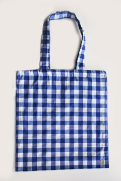 Mavi Kareli Kumaş Çanta