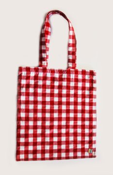Kırmızı Kareli Kumaş Çanta