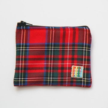 Kırmızı Ekoseli Bozuk Para Cüzdanı