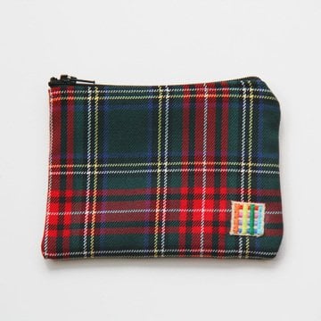 Yeşil-Kırmızı Ekoseli Bozuk Para Cüzdanı