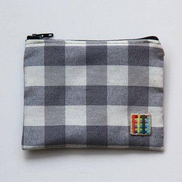 Gri Kareli Bozuk Para Cüzdanı