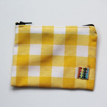 Sarı Kareli Bozuk Para Cüzdanı